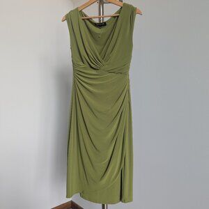 Lentil green cap sleeve dress with surplice front size 8 NWOT